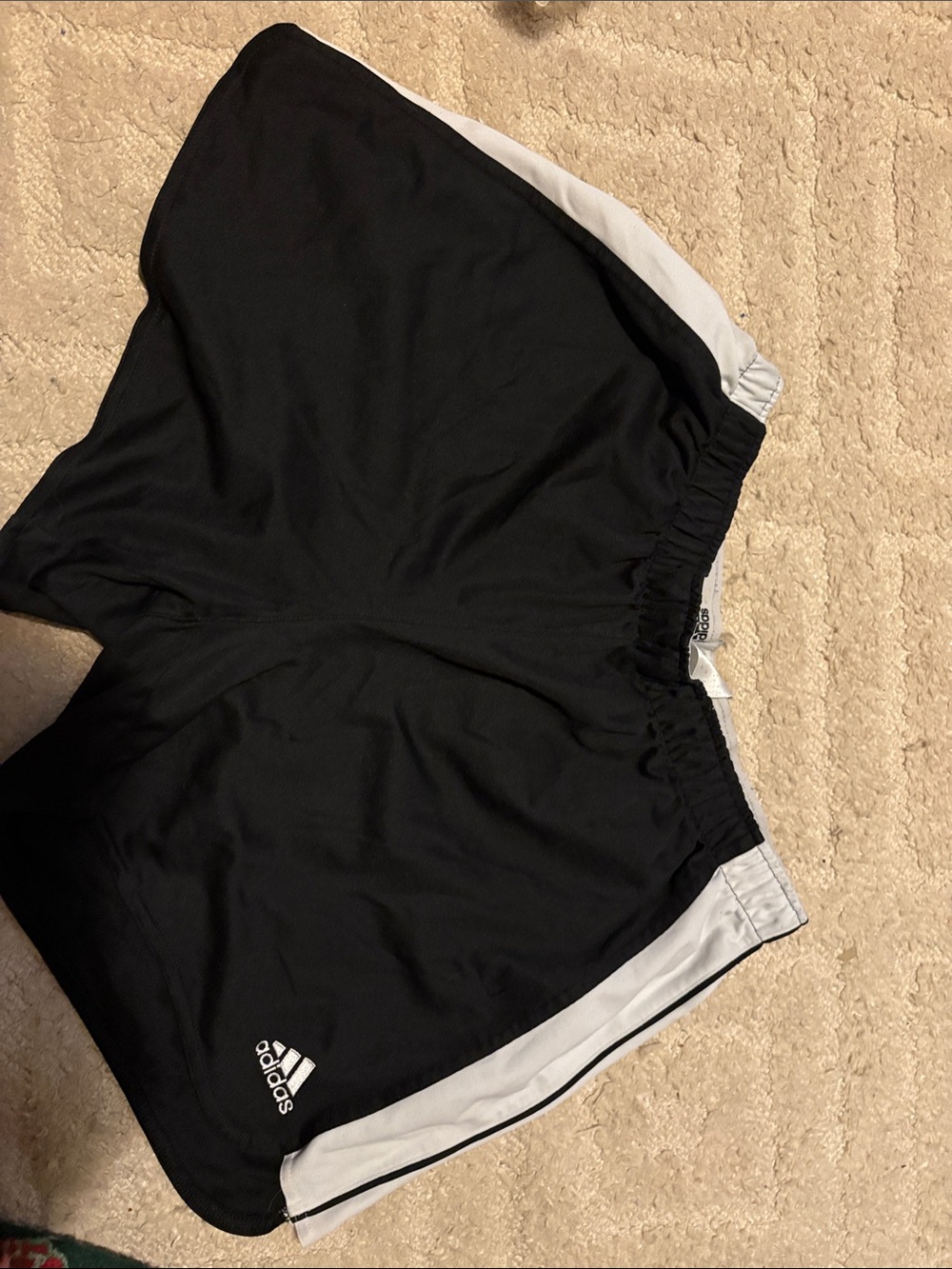 adidas Black Women's Athletic Shorts with White Side Trim
